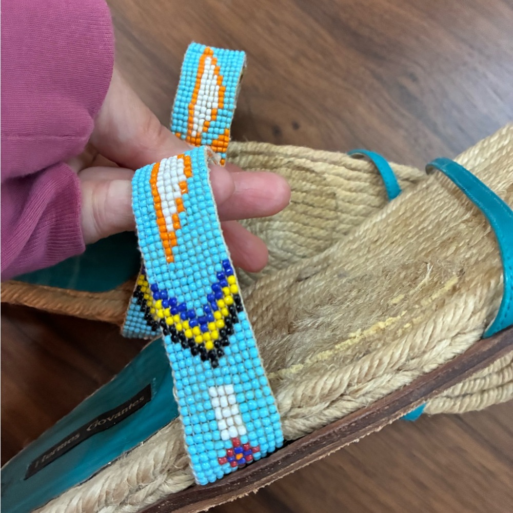 Hermes Paco Gil Aqua Espadrille Flats.  40